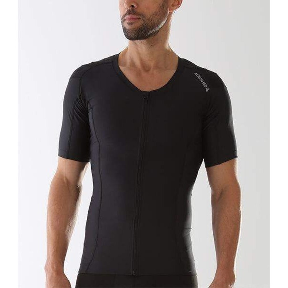 Alignmed Posture Shirt Mens Small Black NWT Full Zip Active Compression Top